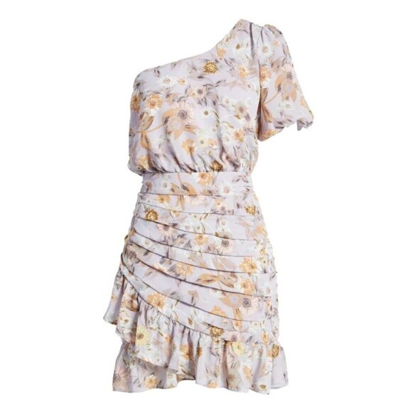 ASTR The Label Women's Lavender Floral One Shoulder Mini Dress - Small - Picture 14 of 14